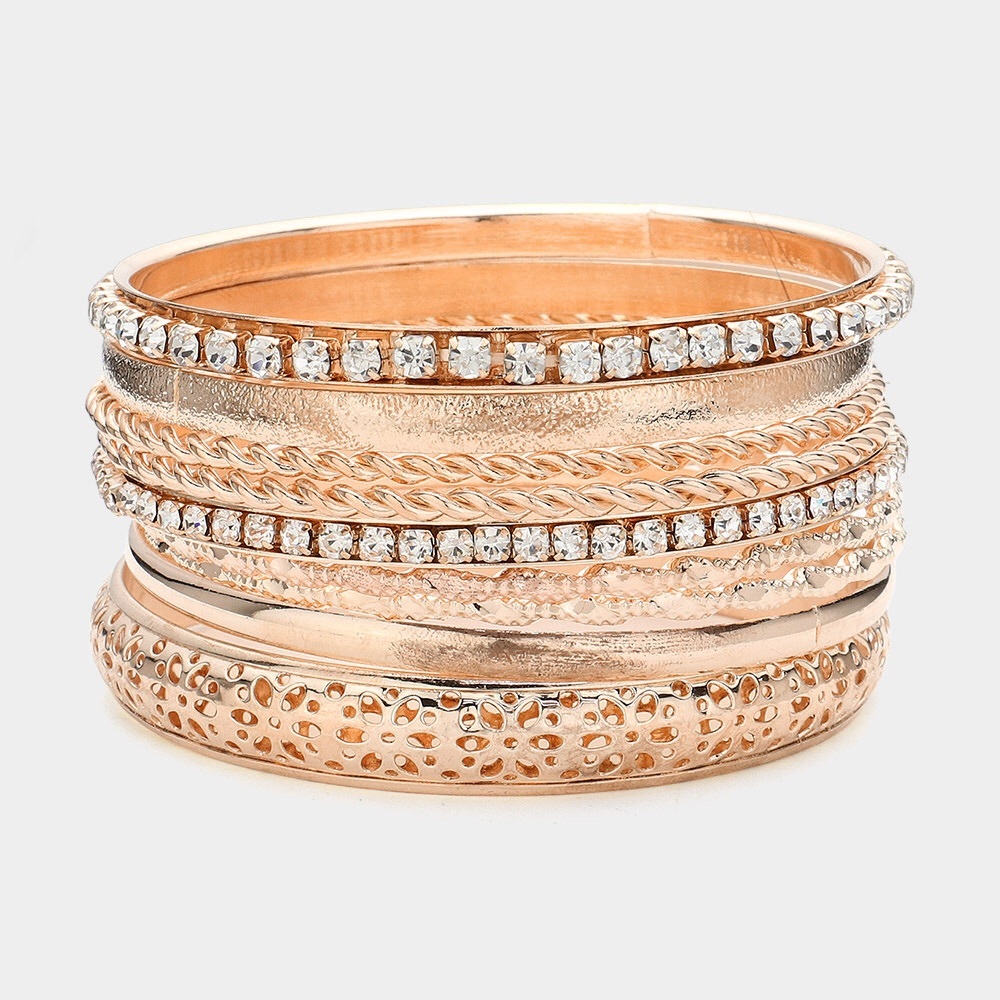 9 PCS Stacking Bracelet - Rose Gold or Silver